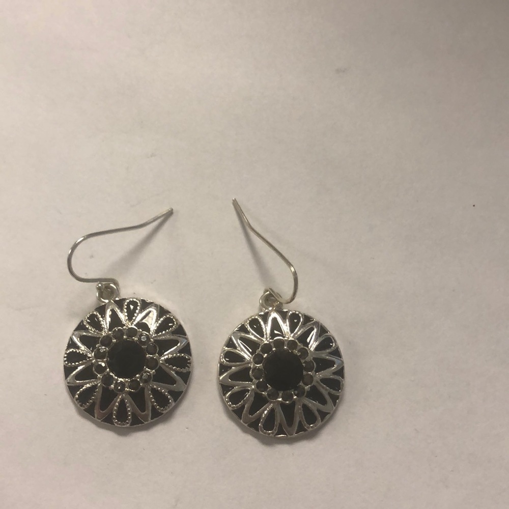 Black and silver earrings